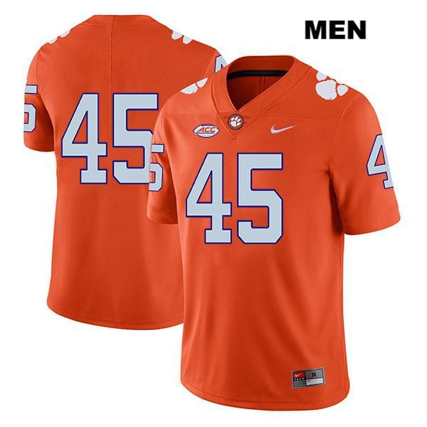 Men's Clemson Tigers #45 Matt McMahan Stitched Orange Legend Authentic Nike No Name NCAA College Football Jersey LCO8146EJ